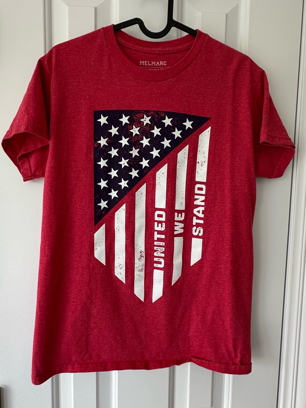 Men's Red 'United We Stand' Graphic Short Sleeve Tee